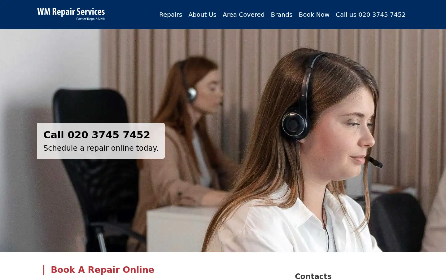 Screenshot of washingmachinerepairservices.co.uk