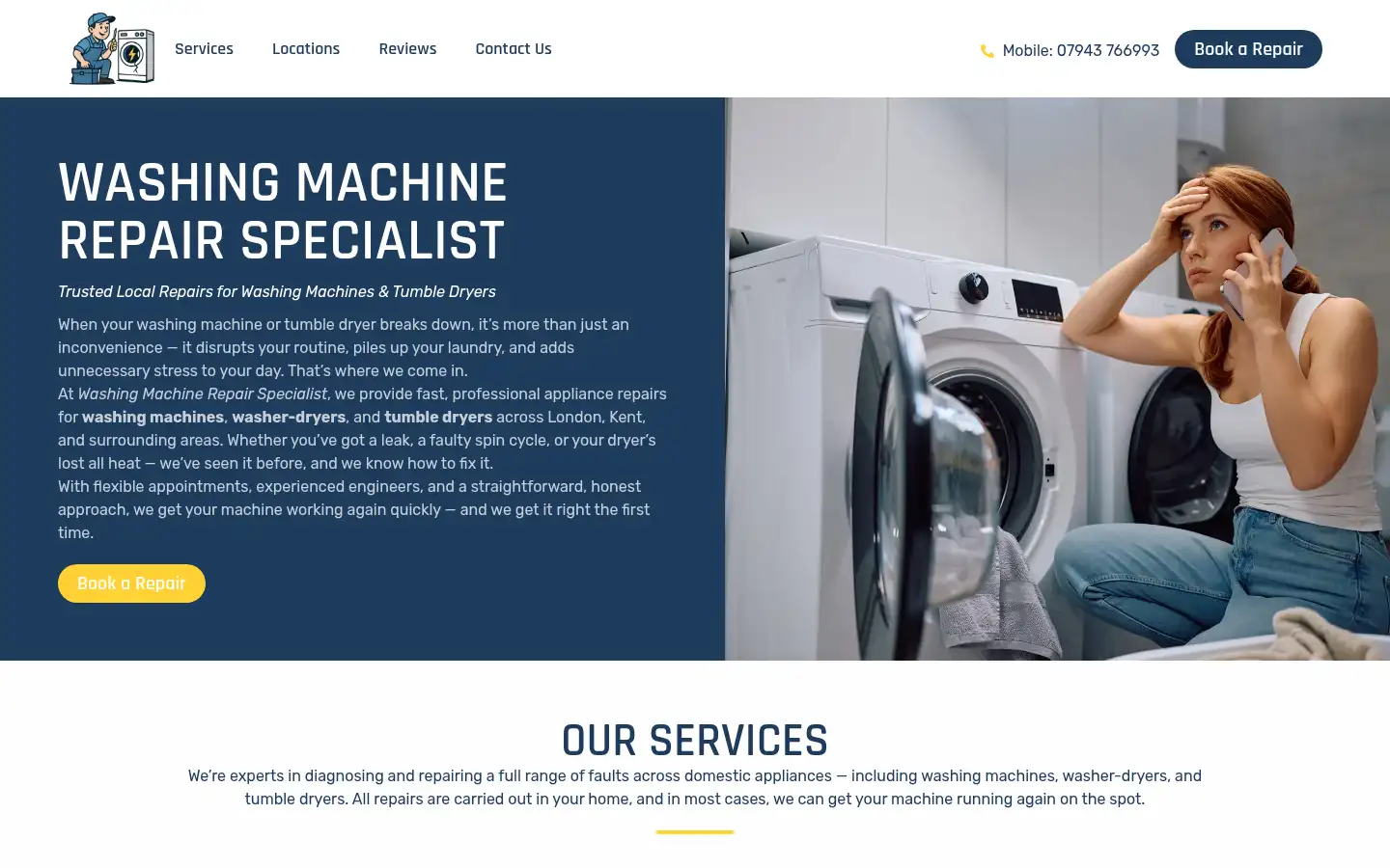 Screenshot of washingmachinerepairspecialist.co.uk