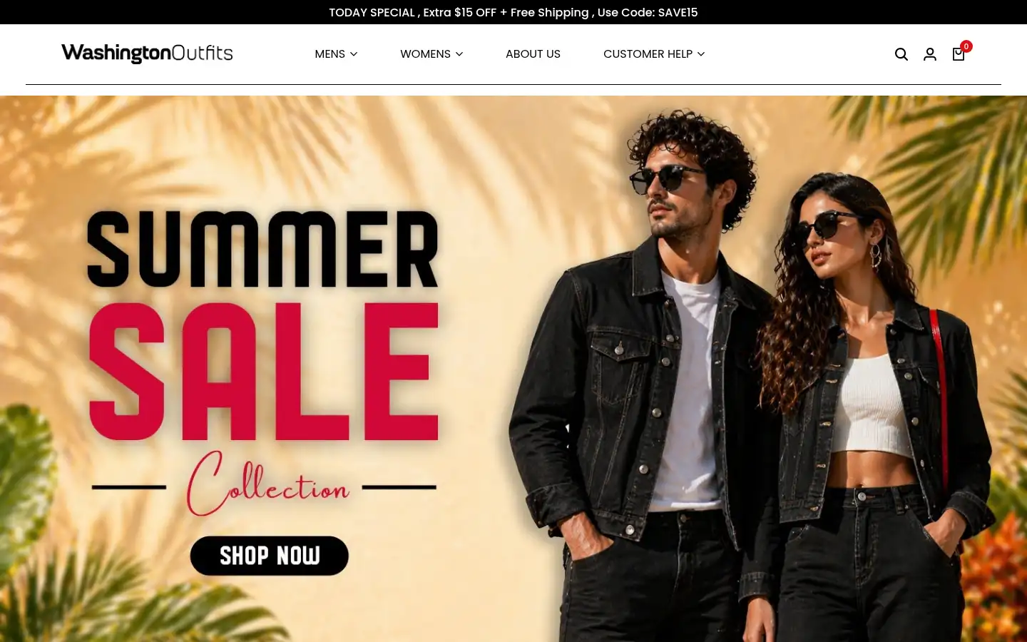 Screenshot of washingtonoutfits.com