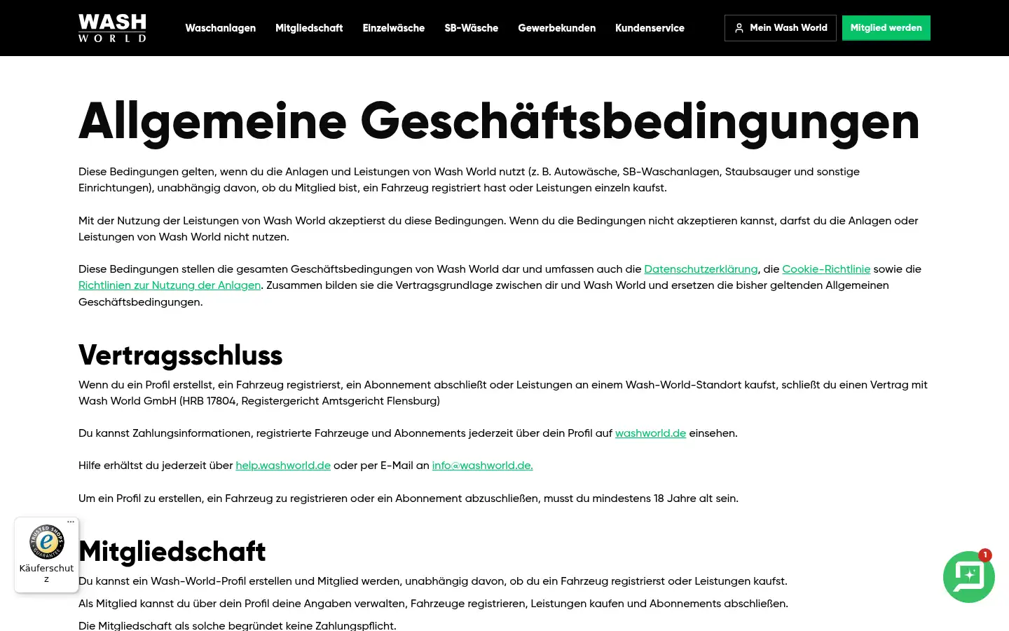 Screenshot of washworld.de