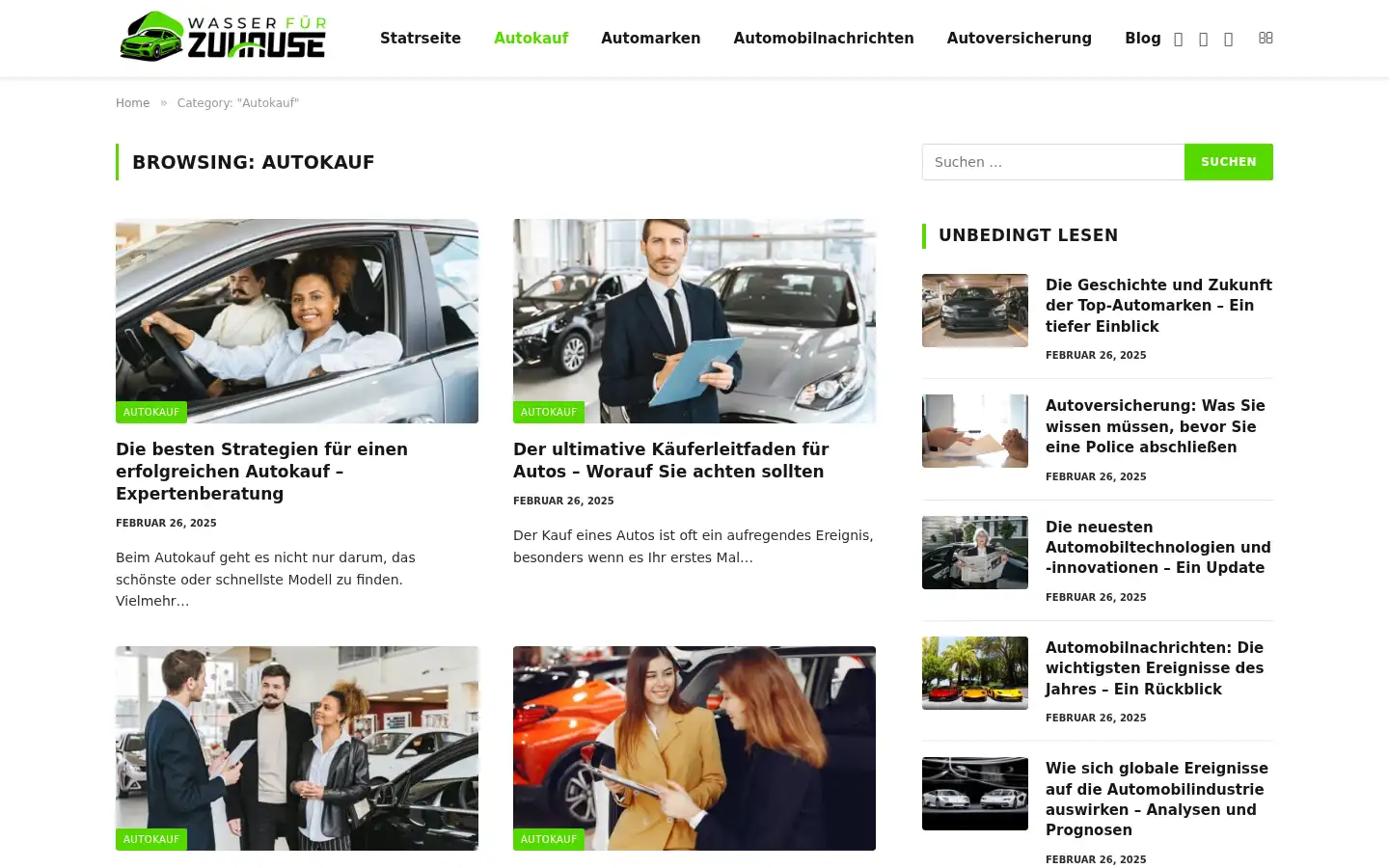 Screenshot of wasserfurzuhause.de