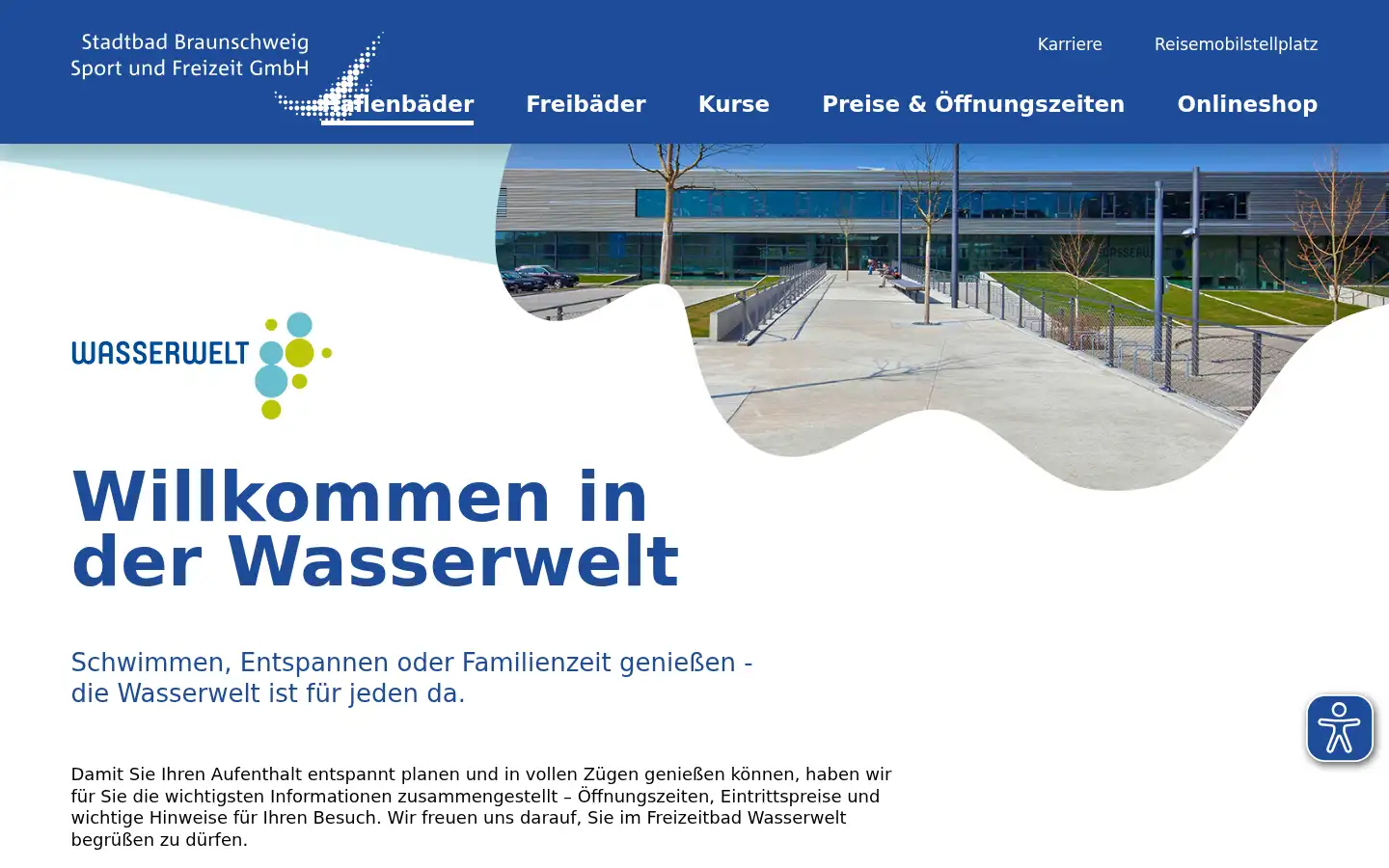 Screenshot of wasserwelt-bs.de
