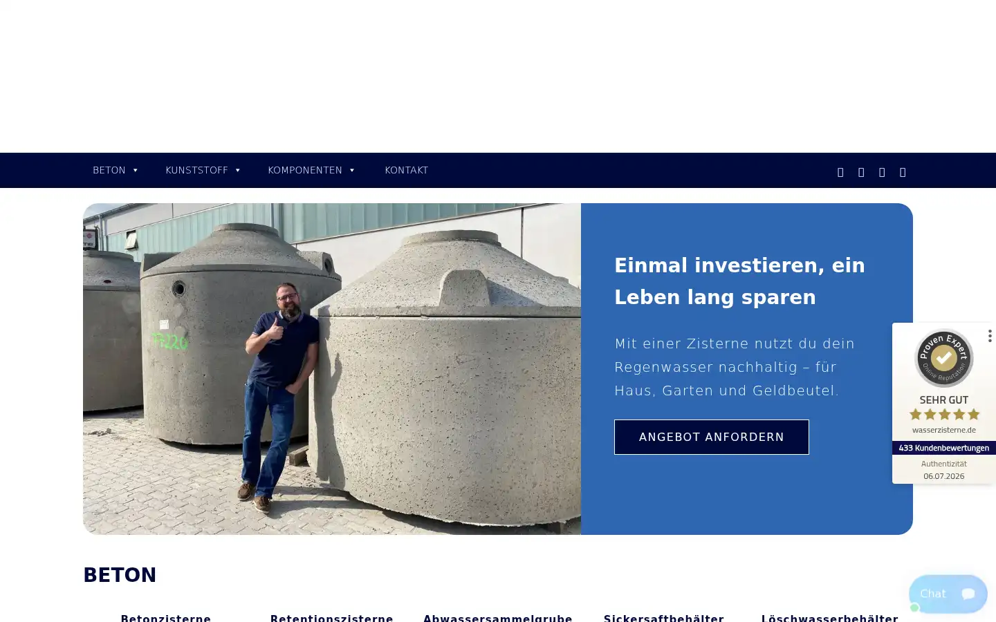 Screenshot of wasserzisterne.de