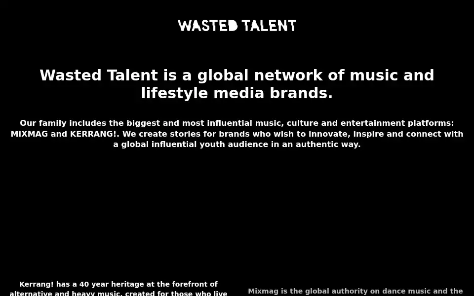 Screenshot of wastedtalent.com