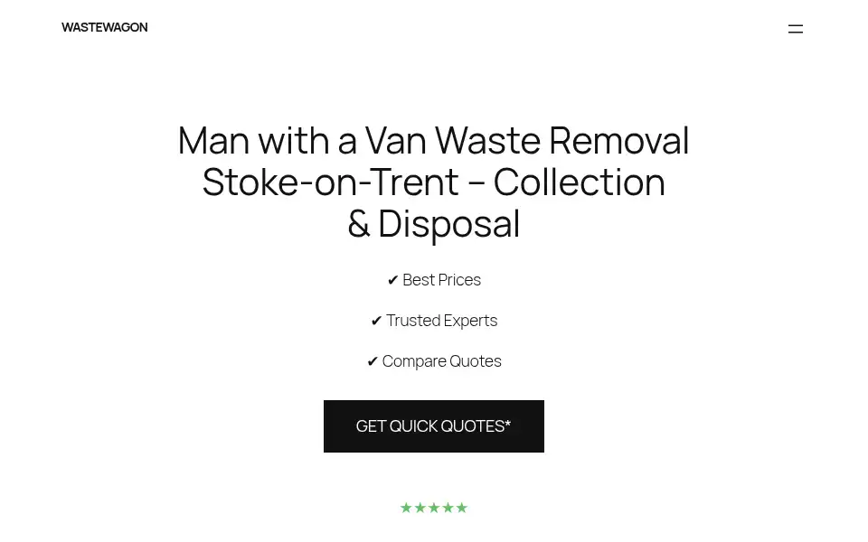 Screenshot of wastewagon.co.uk