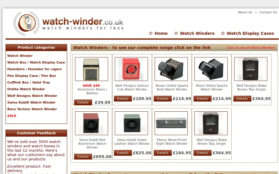 Screenshot of watch-winder.co.uk