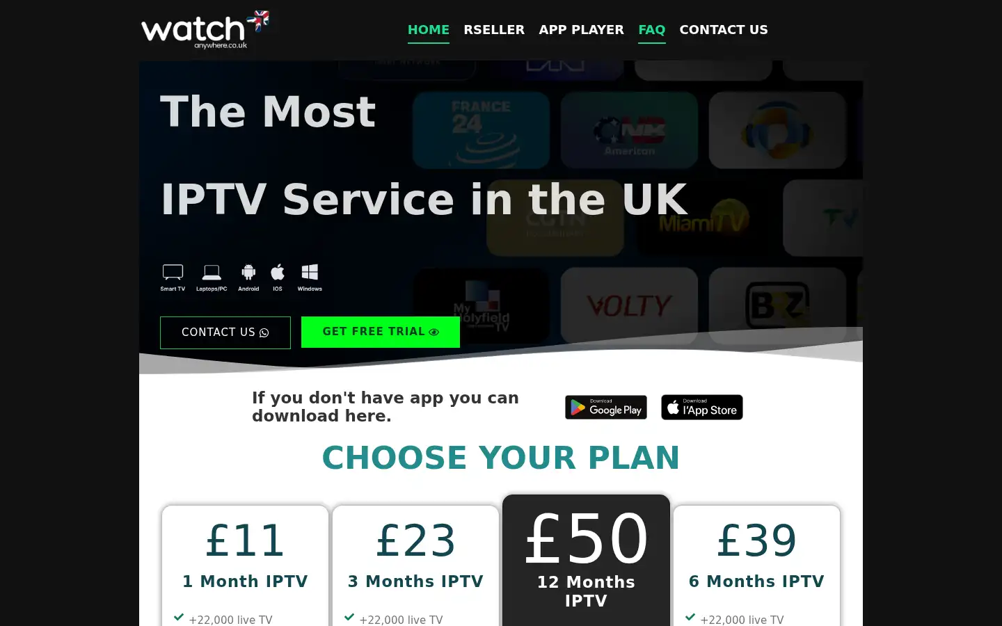 Screenshot of watchanywhere.co.uk