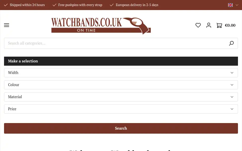 Screenshot of watchbands.co.uk