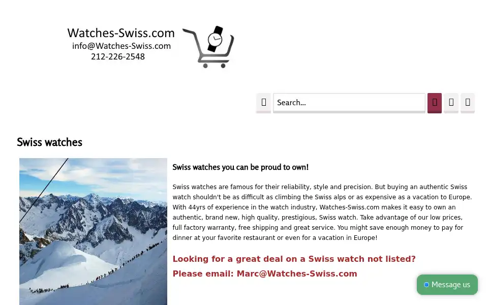Screenshot of watches-swiss.com