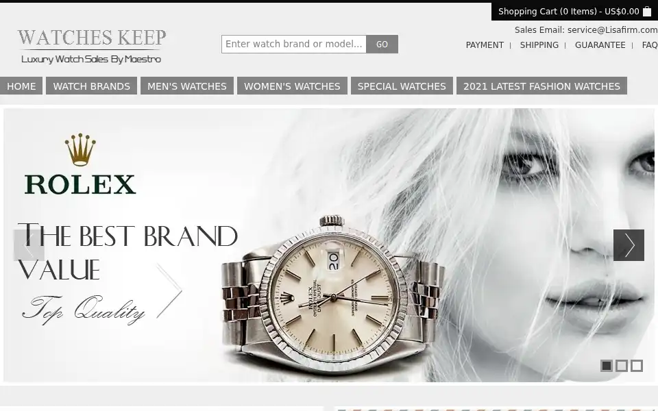 Screenshot of watcheskeep.com