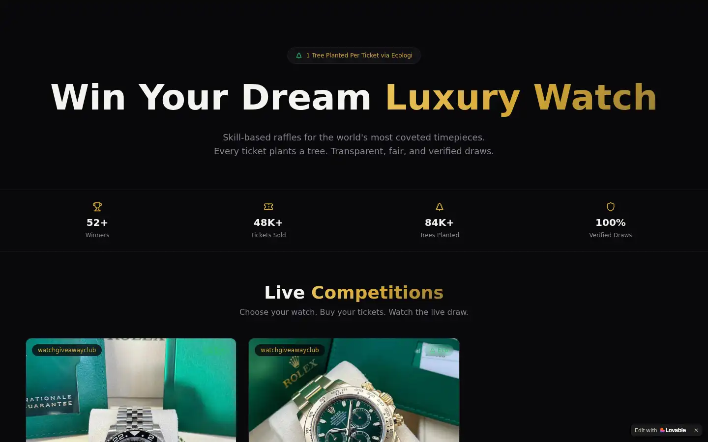 Screenshot of watchgiveawayclub.com