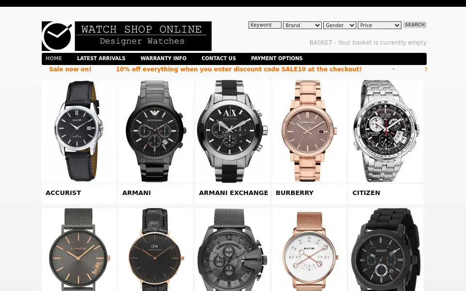 Screenshot of watchshoponline.uk.com