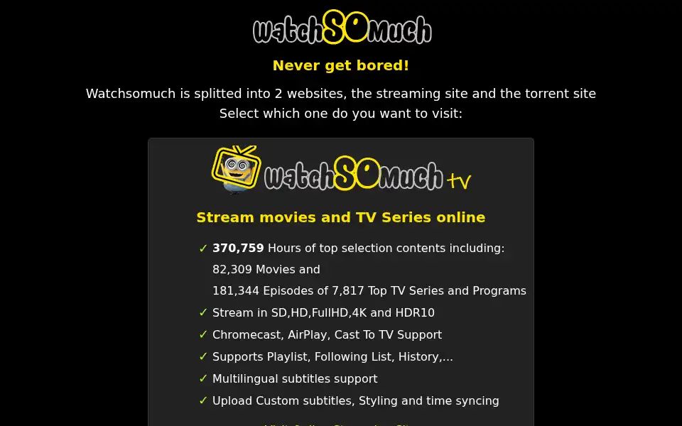 Screenshot of watchsomuch.com