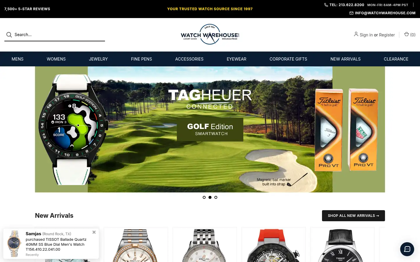 Screenshot of watchwarehouse.com