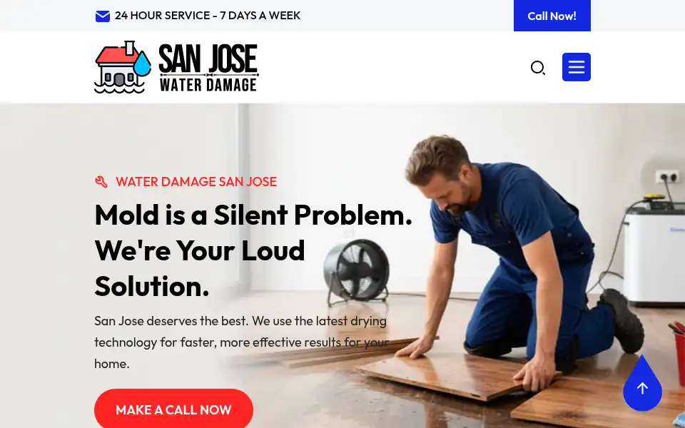 Screenshot of waterdamagesanjose.org