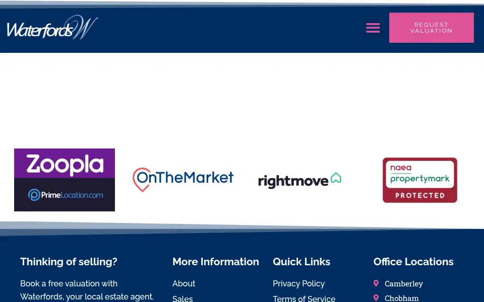 Screenshot of waterfords.co.uk