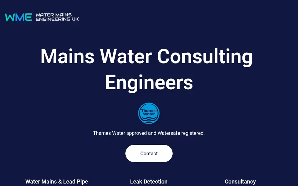 Screenshot of watermainsengineeringuk.com