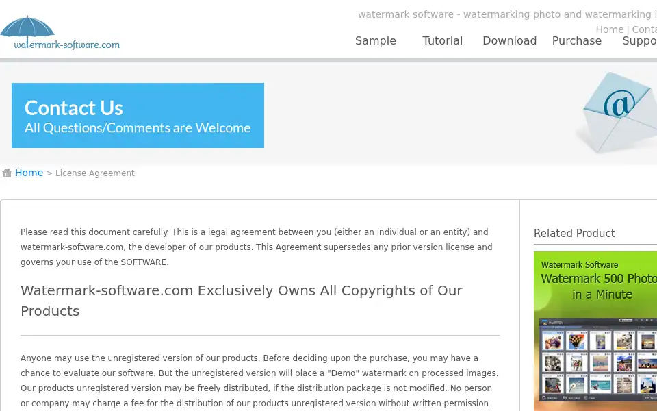 Screenshot of watermark-software.com