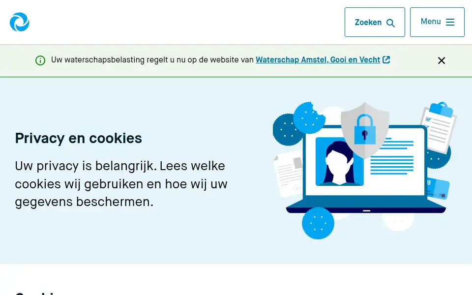 Screenshot of waternet.nl