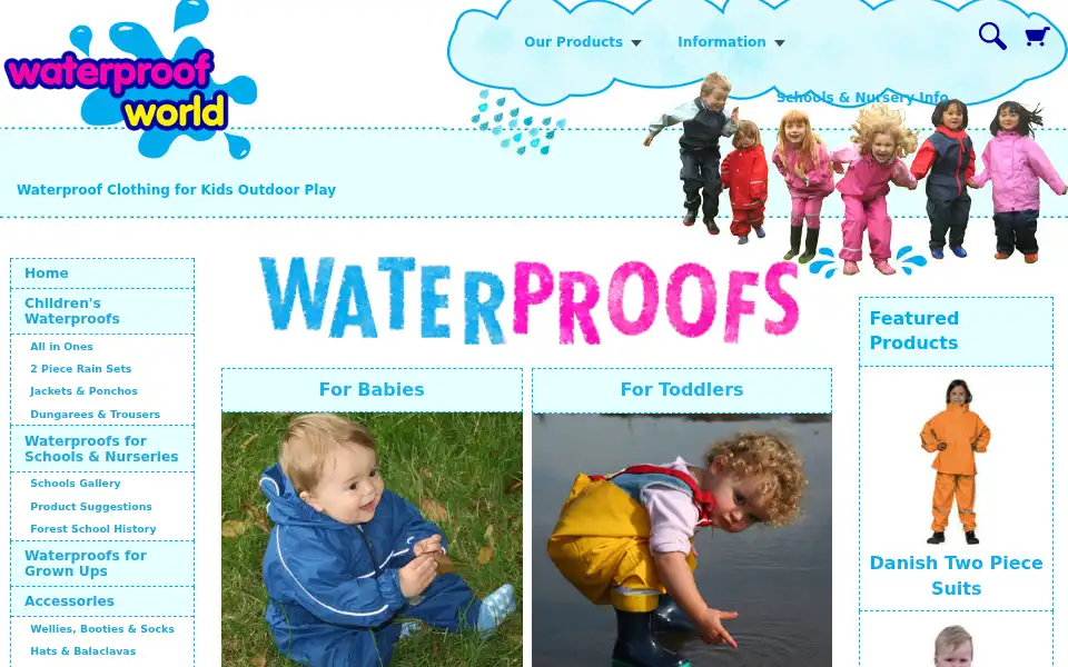 Screenshot of waterproofworld.co.uk