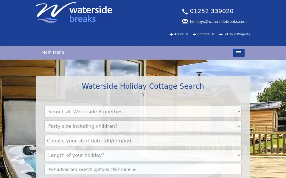 Screenshot of watersidebreaks.com