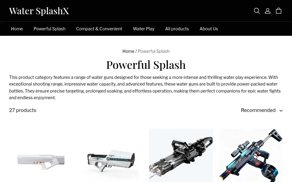 Screenshot of watersplashx.com