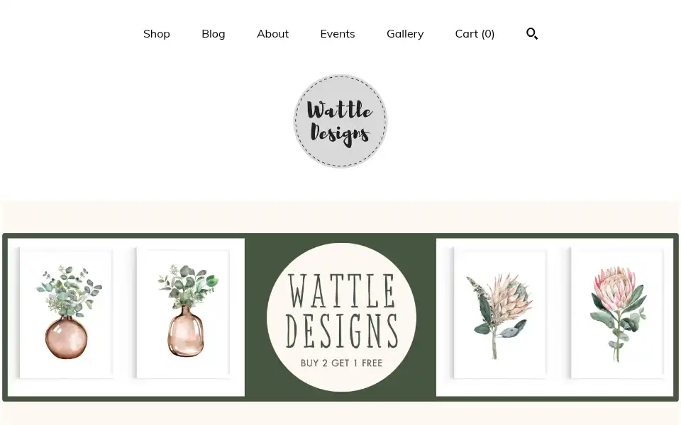 Screenshot of wattledesigns.co.uk
