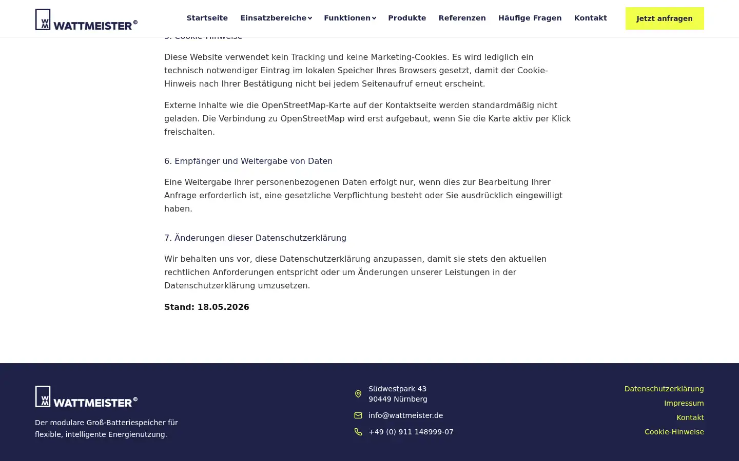 Screenshot of wattmeister.de