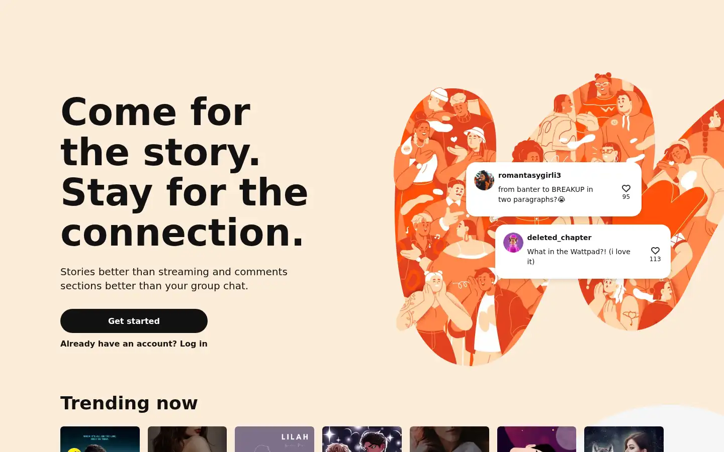 Screenshot of wattpad.com
