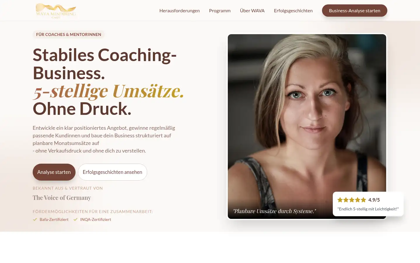 Screenshot of wava-mentoring.de