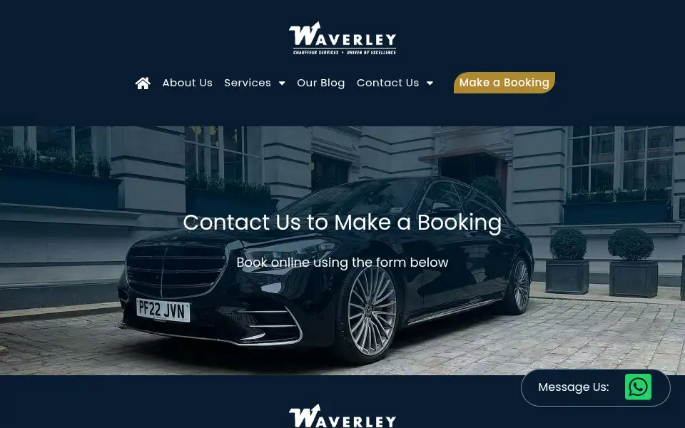 Screenshot of waverleychauffeurs.com