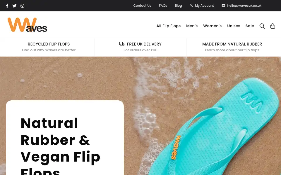 Screenshot of wavesflipflops.co.uk