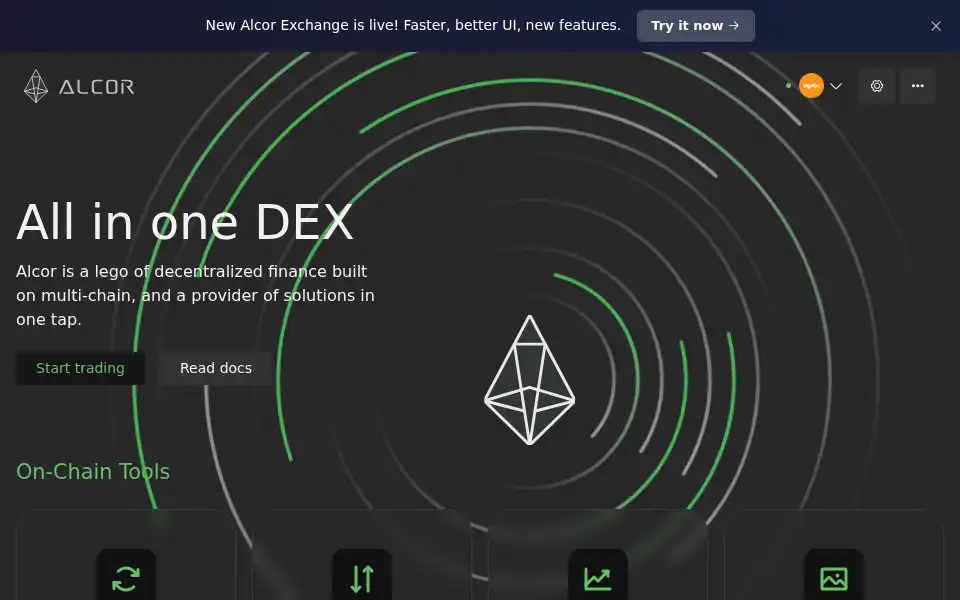 Screenshot of wax.alcor.exchange