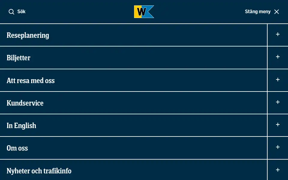 Screenshot of waxholmsbolaget.se