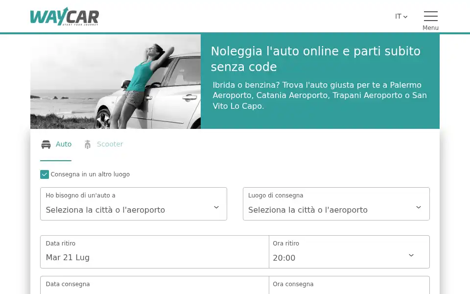 Screenshot of waycar.it