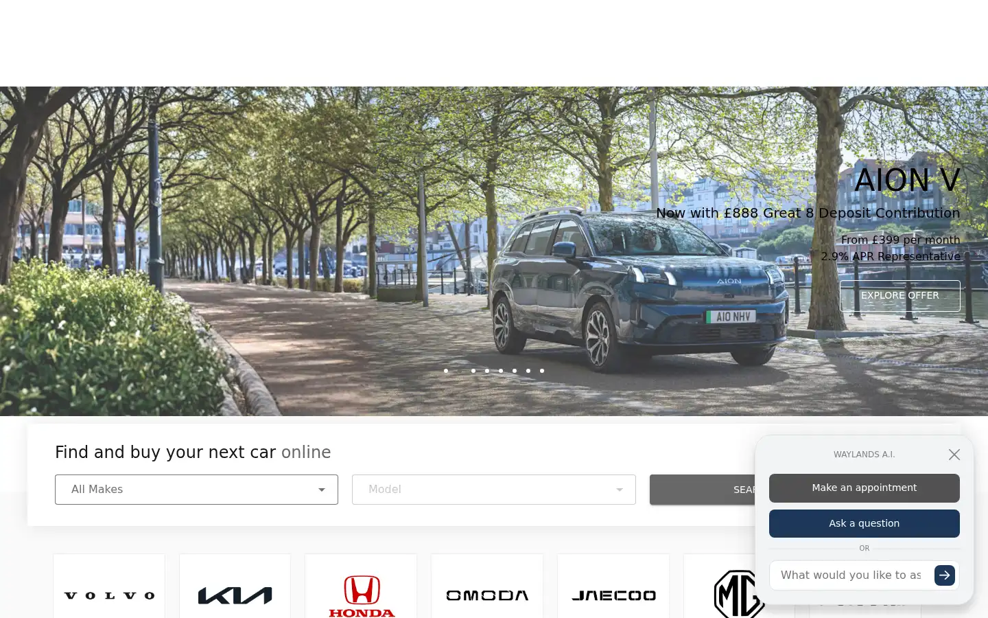 Screenshot of waylands.co.uk