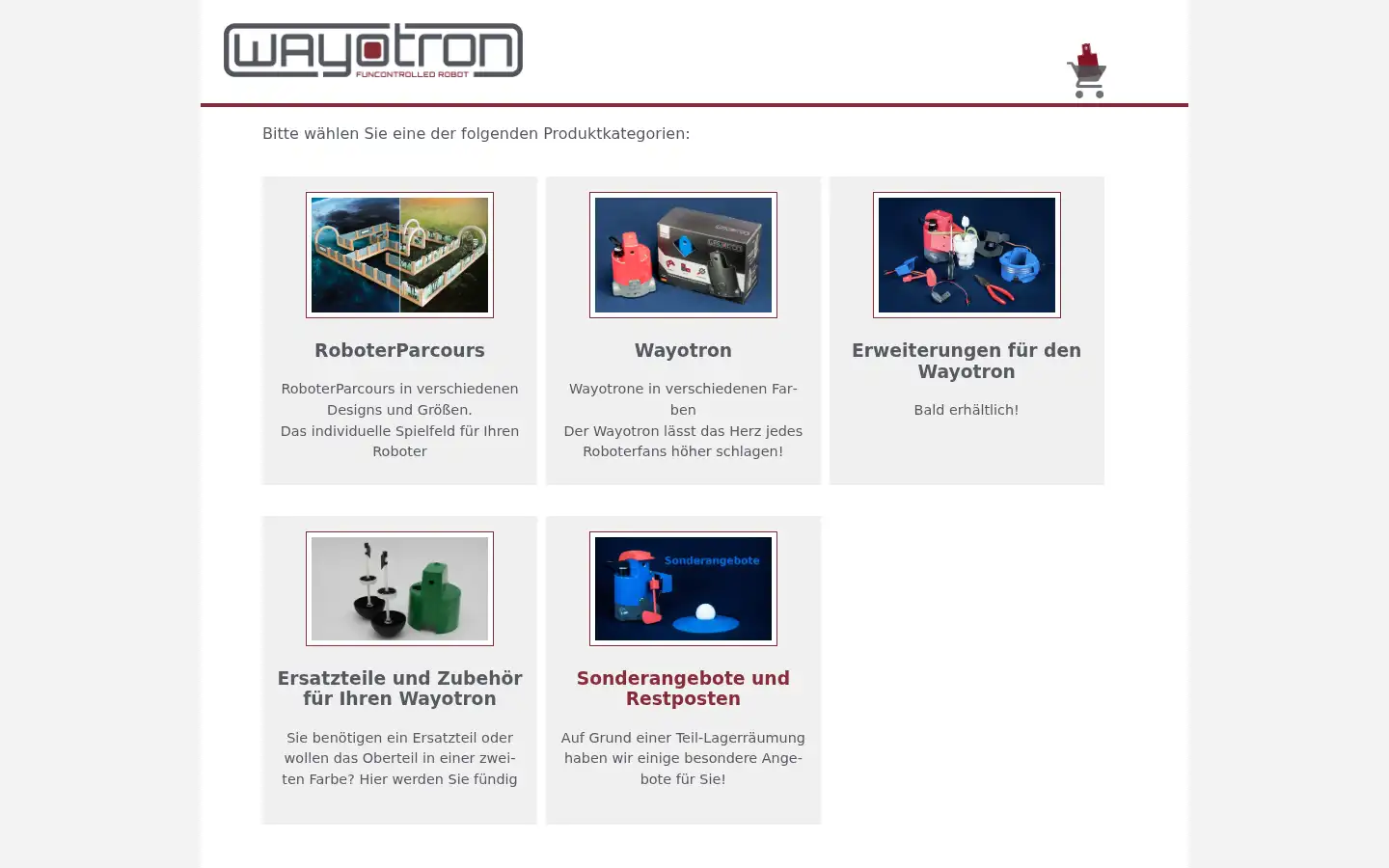 Screenshot of wayotron-shop.de