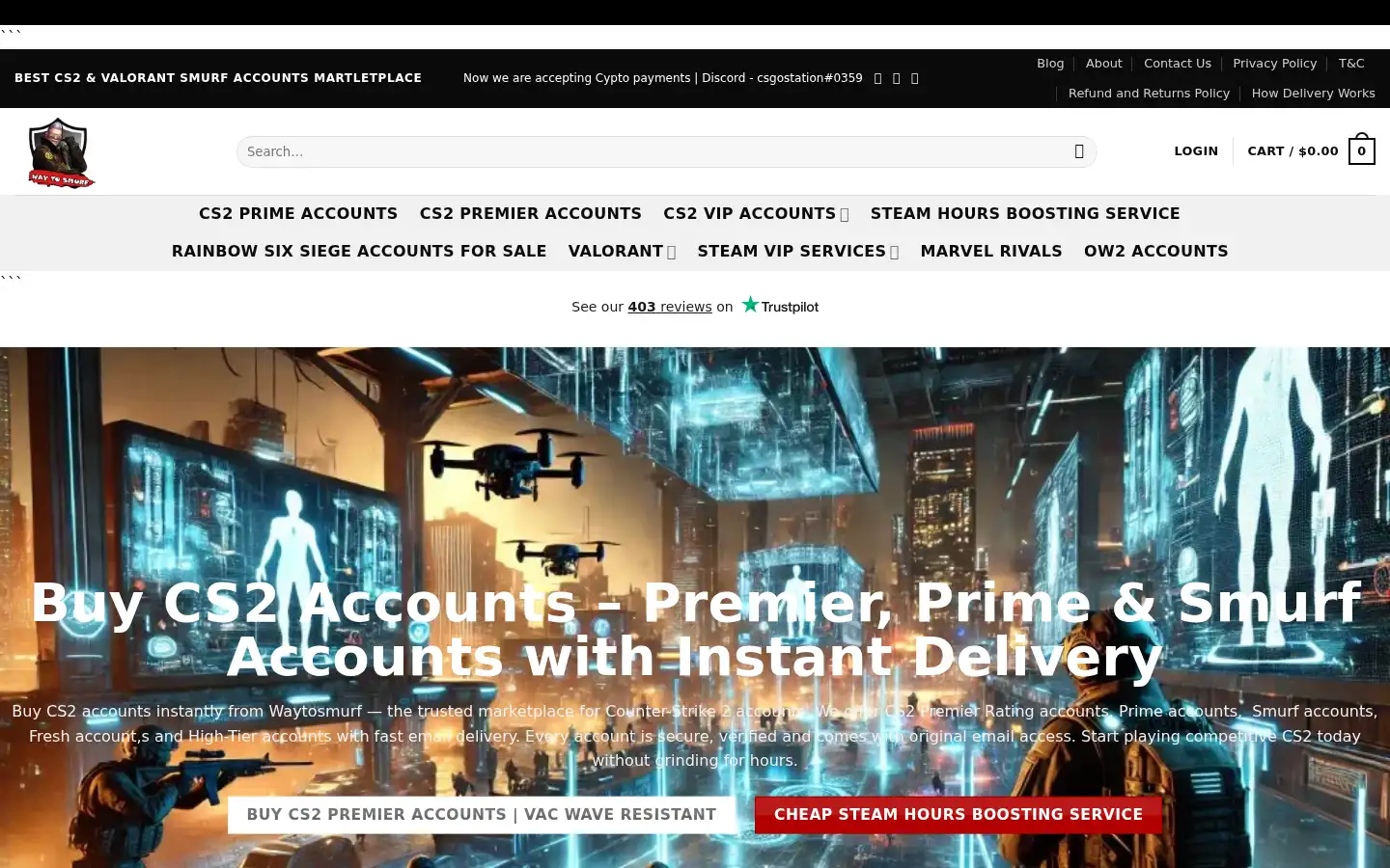 Screenshot of waytosmurf.com