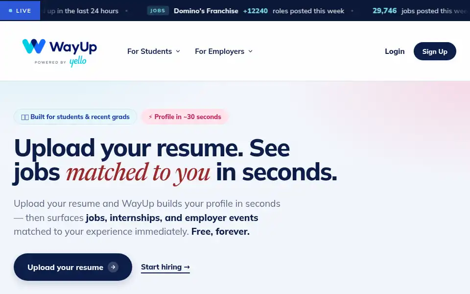Screenshot of wayup.com