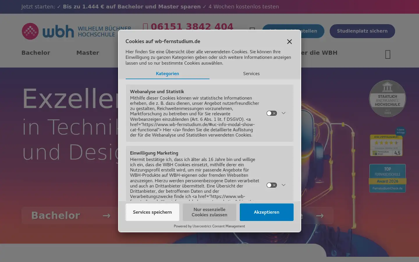 Screenshot of wb-fernstudium.de