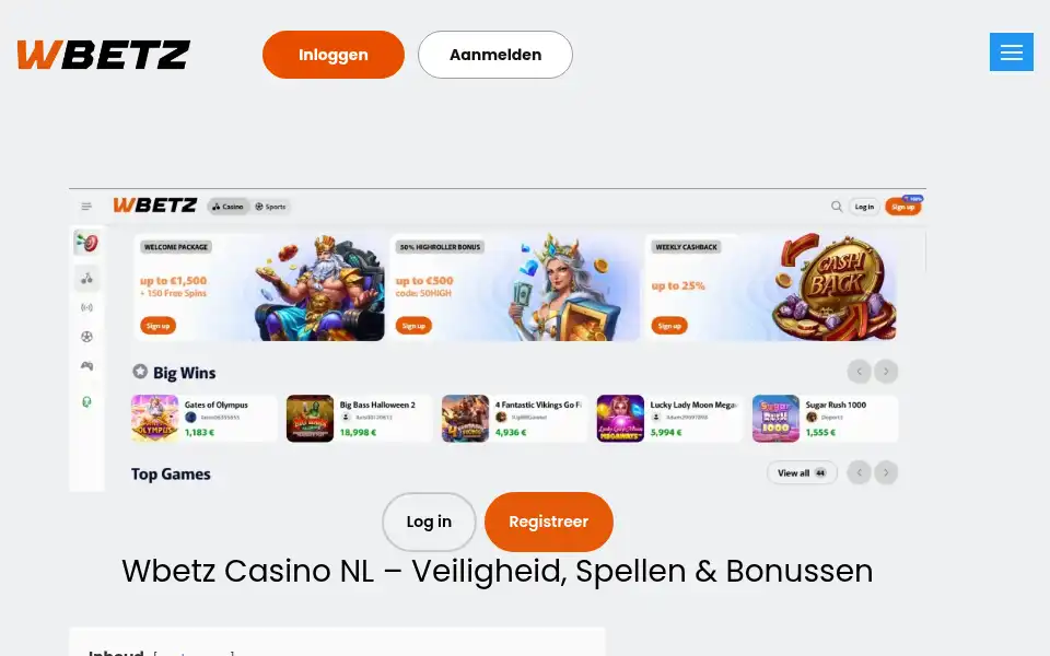 Screenshot of wbetz-nederland.org