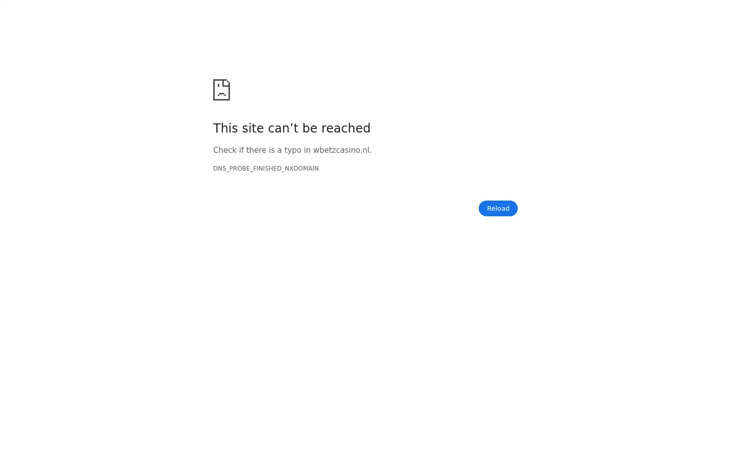 Screenshot of wbetzcasino.nl