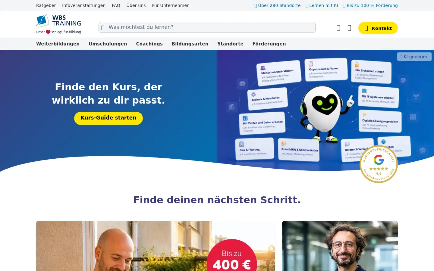 Screenshot of wbstraining.de