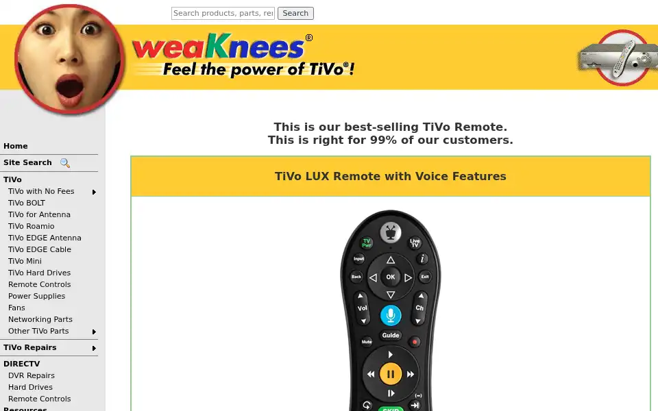Screenshot of weaknees.com