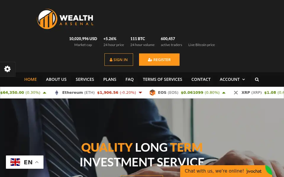 Screenshot of wealtharsenal.net