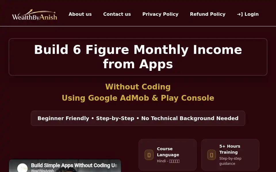 Screenshot of wealthbyanish.com