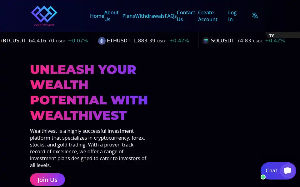 Screenshot of wealthivest.com