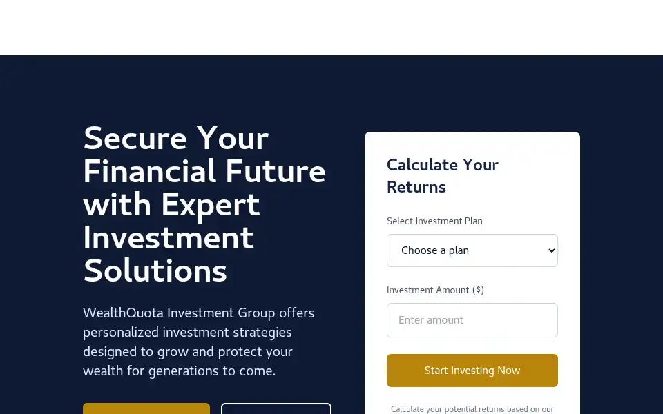 Screenshot of wealthquota.com