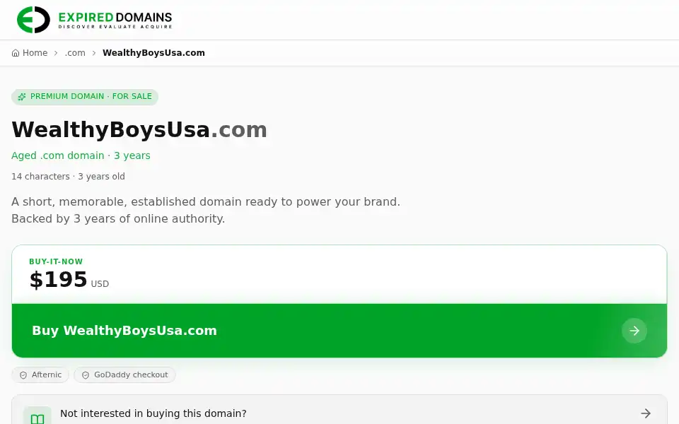 Screenshot of wealthyboysusa.com