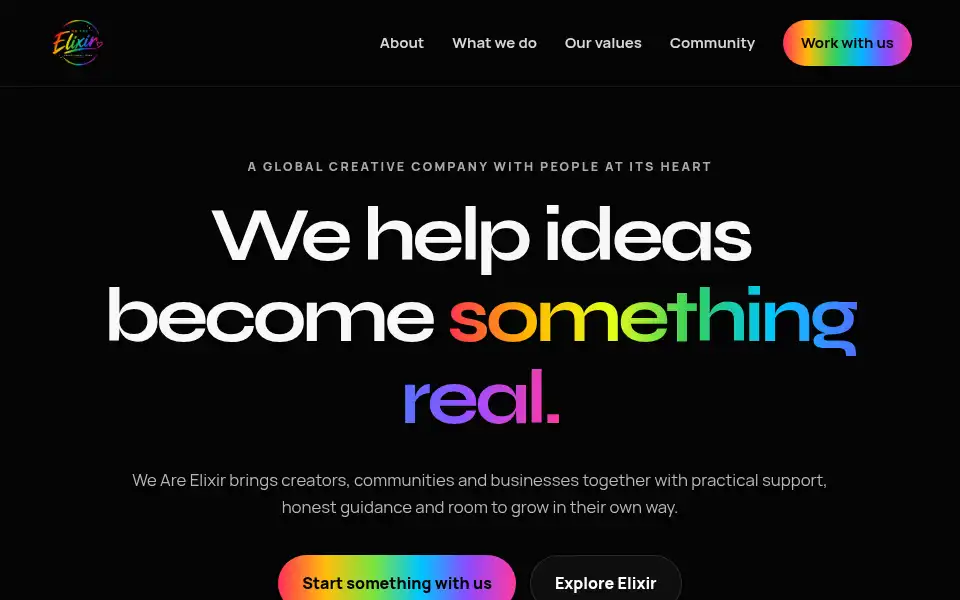 Screenshot of weareelixir.co.uk